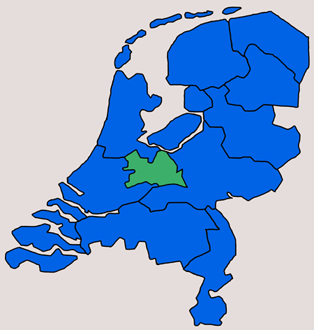 Kaart van Nederland provincie Utrecht
