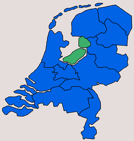 Kaart van Nederland provincie Flevoland