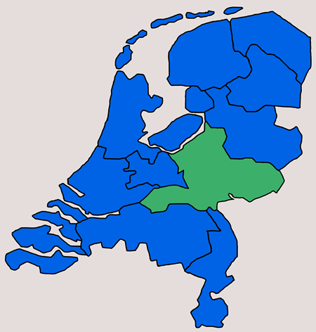 Kaart van Nederland provincie Gelderland