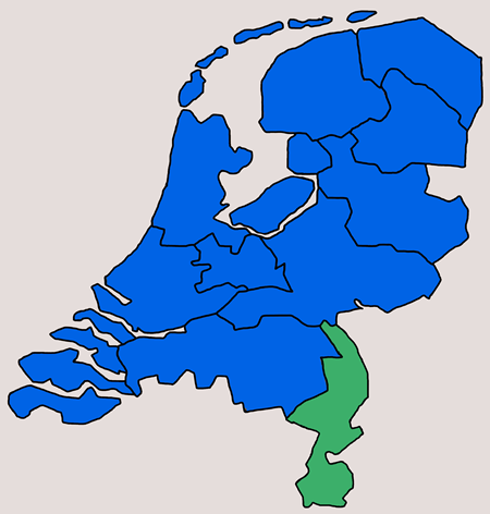 Kaart van Nederland provincie Limburg