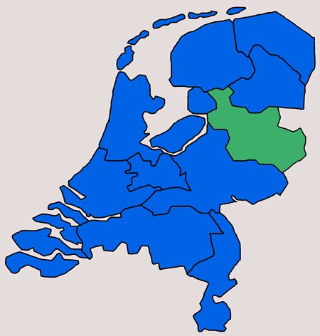 Kaart van Nederland provincie Overijssel