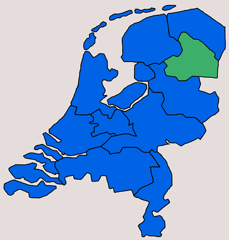 Kaart van Nederland provincie Drenthe